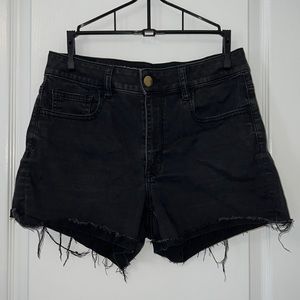 Black Denim-Style Shorts